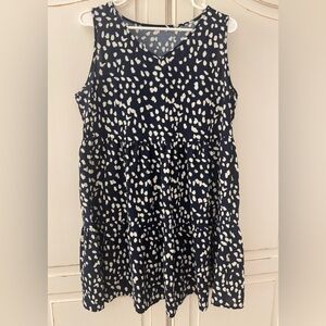 Navy and White Sleeveless Dress